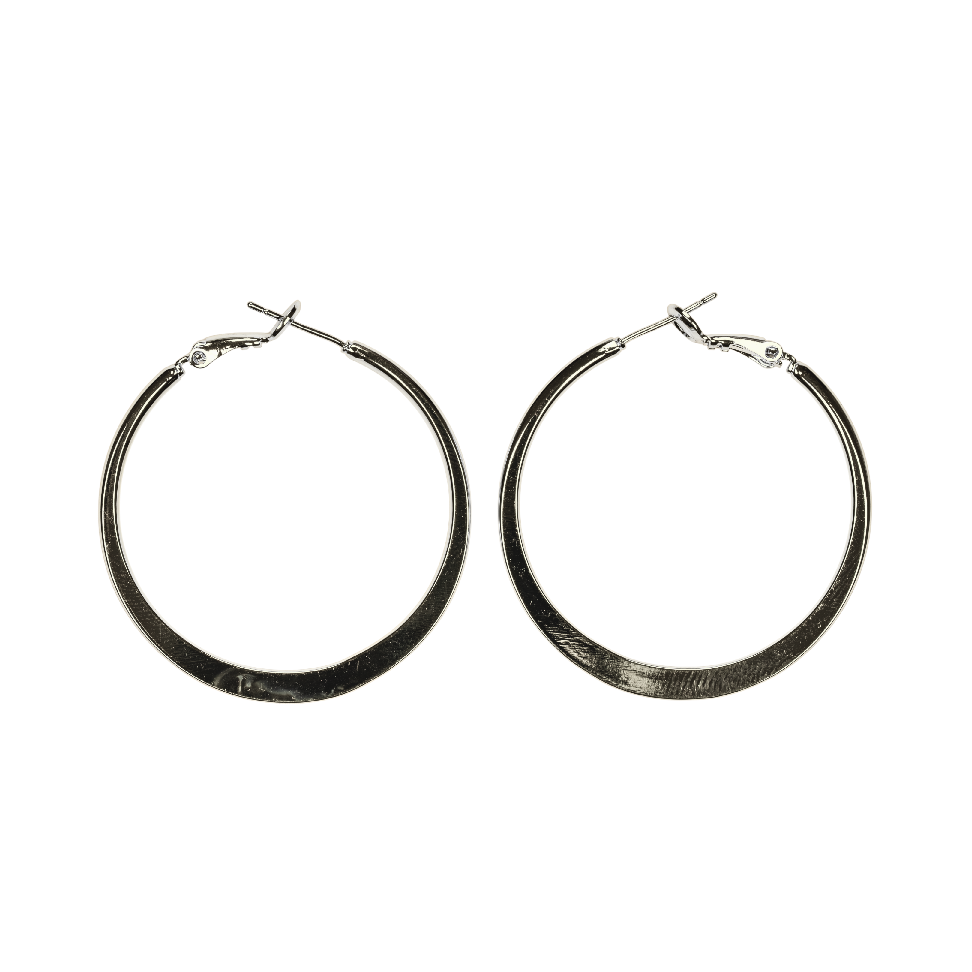 parlak silver halka küpe – kararmayan paslanmaz çelik | kuan jewelry