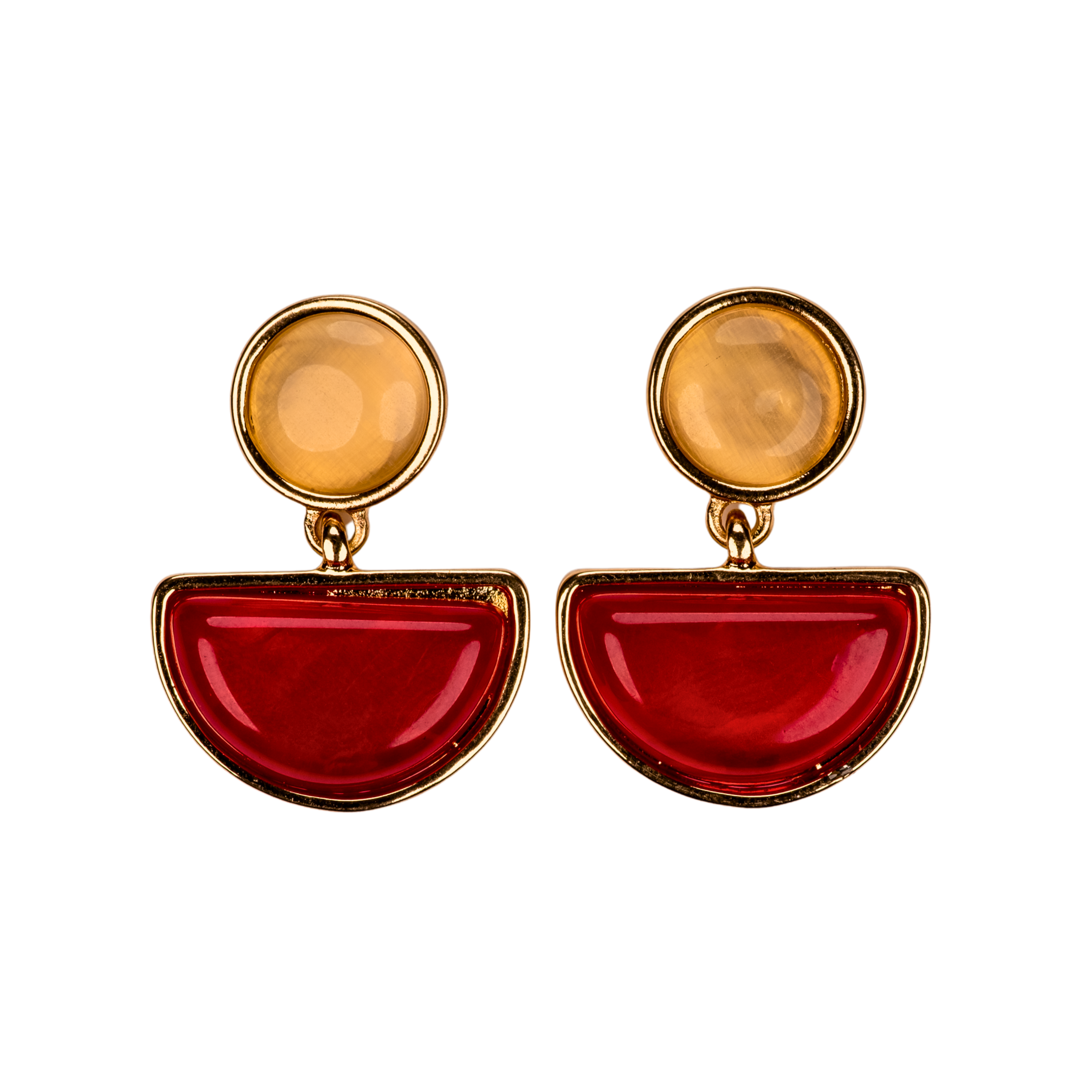 Geometrik Taşlı Küpe