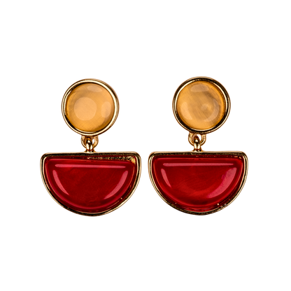 Geometrik Taşlı Küpe