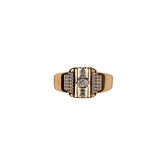 art deco taşlı yüzük gold kaplama | kuan jewelry