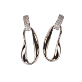 asimetrik taşlı küpe silver kaplama, modern zirkon detaylı küpe | kuan jewelry