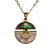 aurora kolye - abalone kabuklu zirkon taşlı takı | kuan jewelry