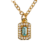 baget taş kolye – paslanmaz çelik gold kaplama halo zirkon | kuan jewelry