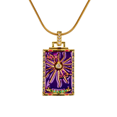 güneş ışıltısı kolye mor - renkli taş detaylı ışıltılı kolye | kuan jewelry