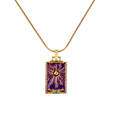 güneş ışıltısı kolye mor - renkli taş detaylı ışıltılı kolye | kuan jewelry