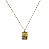 çiçek bahçesi kolye – gold paslanmaz çelik mine detaylı | kuan jewelry