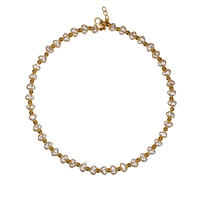 inci kolye detay - doğal inci ve altın boncuklu zarif model | kuan jewelry