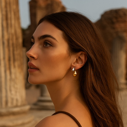 ki renkli bottega damla küpe gold silver tonları | kuan jewelry