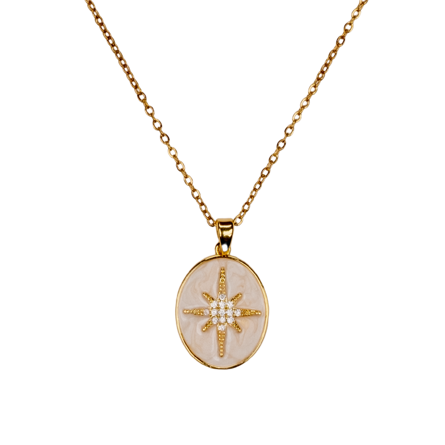 kutup yıldızı kolye detay - sedef yüzeyli zarif model | kuan jewelry