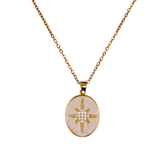 kutup yıldızı kolye detay - sedef yüzeyli zarif model | kuan jewelry