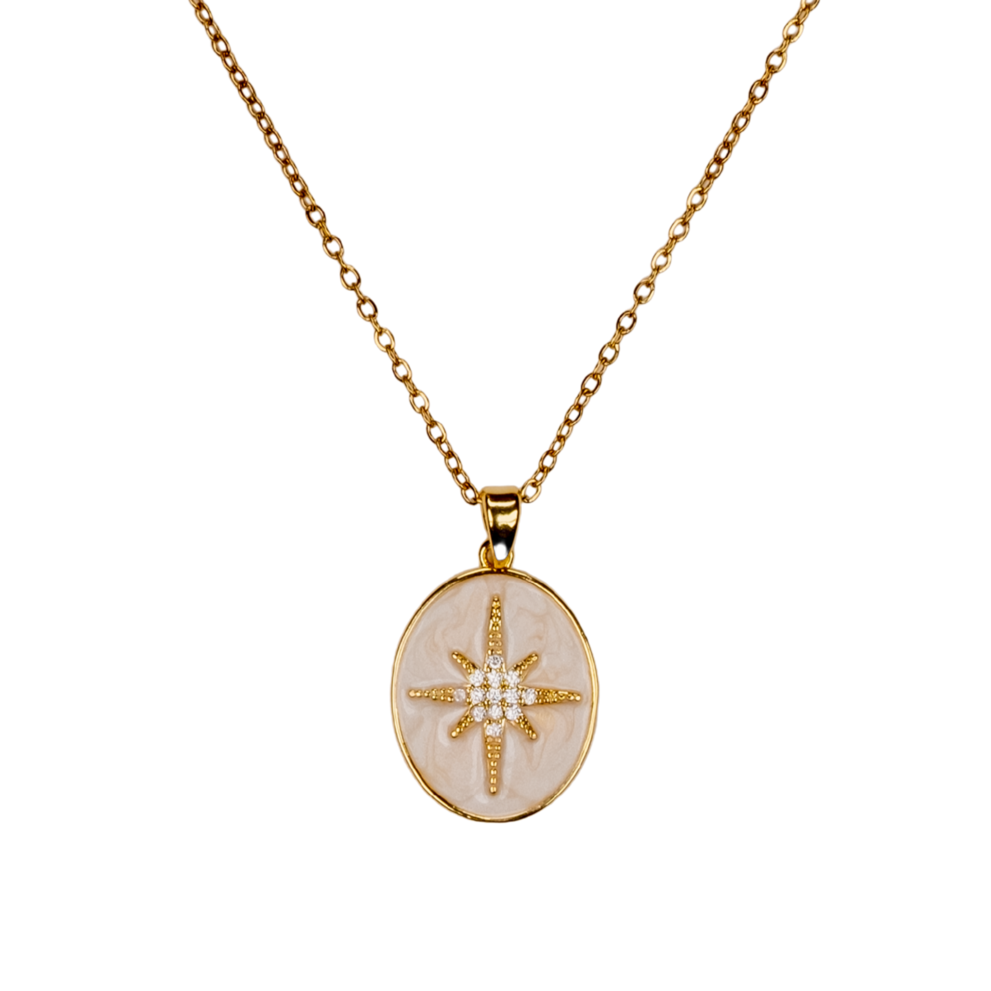 kutup yıldızı kolye detay - sedef yüzeyli zarif model | kuan jewelry