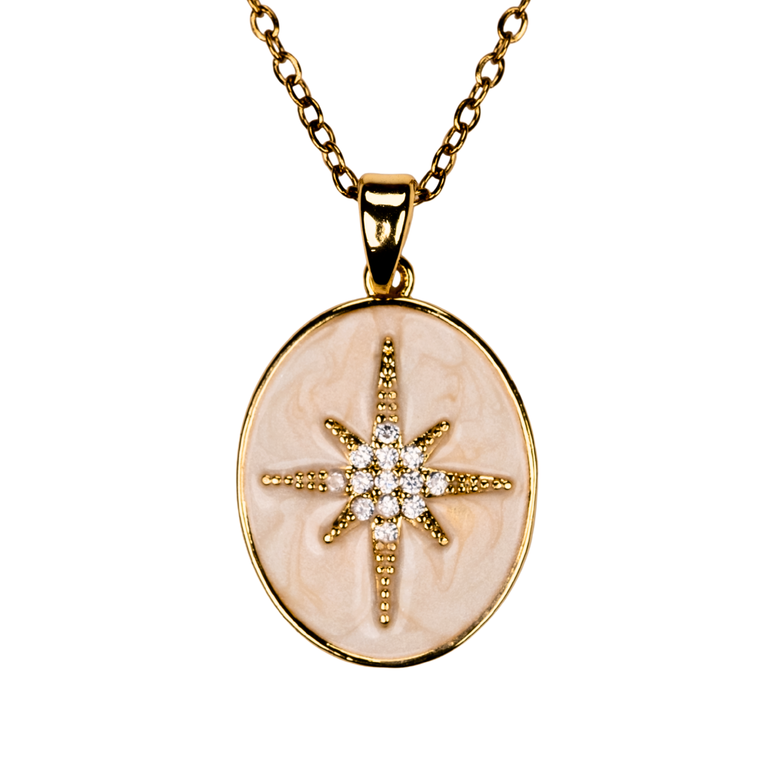 kutup yıldızı kolye detay - sedef yüzeyli zarif model | kuan jewelry