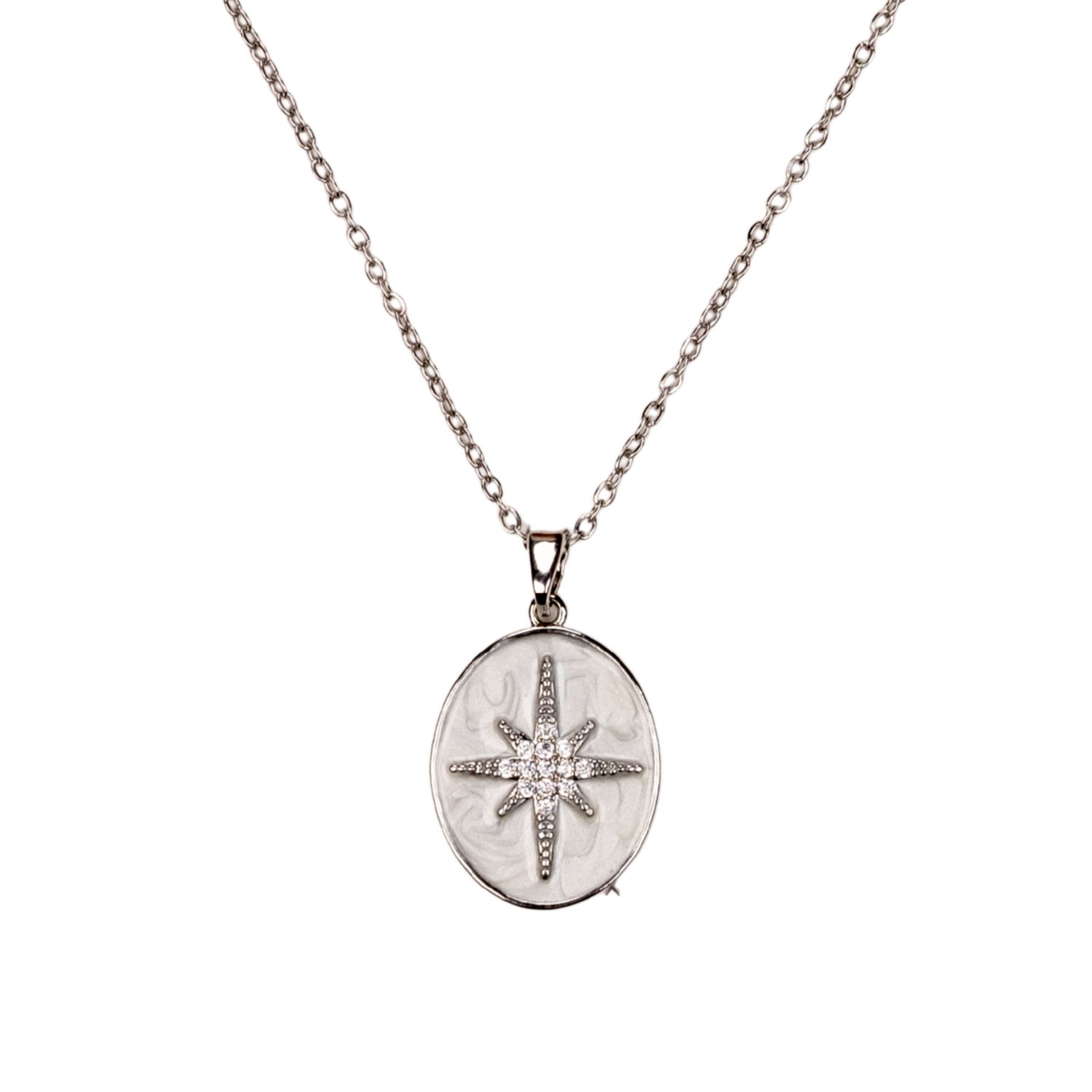 kutup yıldızı kolye detay - sedef yüzeyli zarif model | kuan jewelry