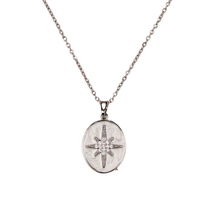 kutup yıldızı kolye detay - sedef yüzeyli zarif model | kuan jewelry