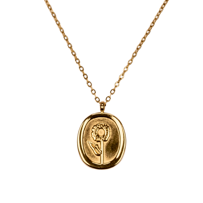 minimal ayçiçeği kolye model üzerinde – zarif sembolik kolye | kuan jewelry