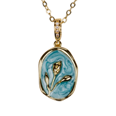 minimal lale kolye detay – zarif lale motifi oval tasarım | kuan jewelry