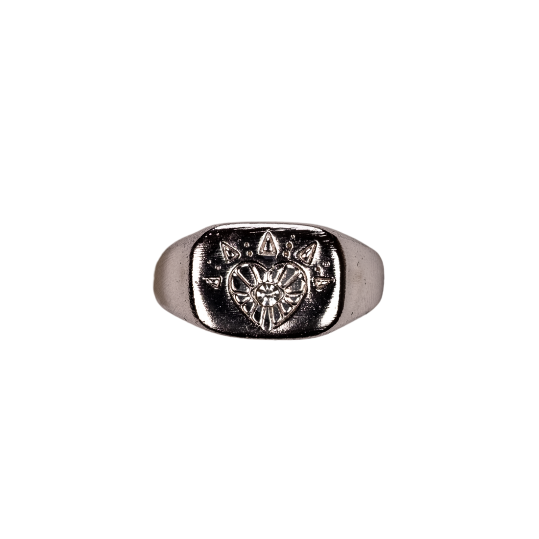 silver kalpli mühür yüzük paslanmaz çelik | kuan jewelry