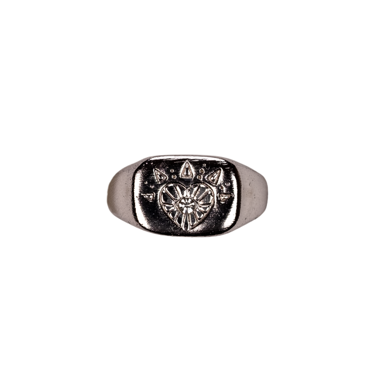 silver kalpli mühür yüzük paslanmaz çelik | kuan jewelry