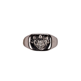 silver kalpli mühür yüzük paslanmaz çelik | kuan jewelry