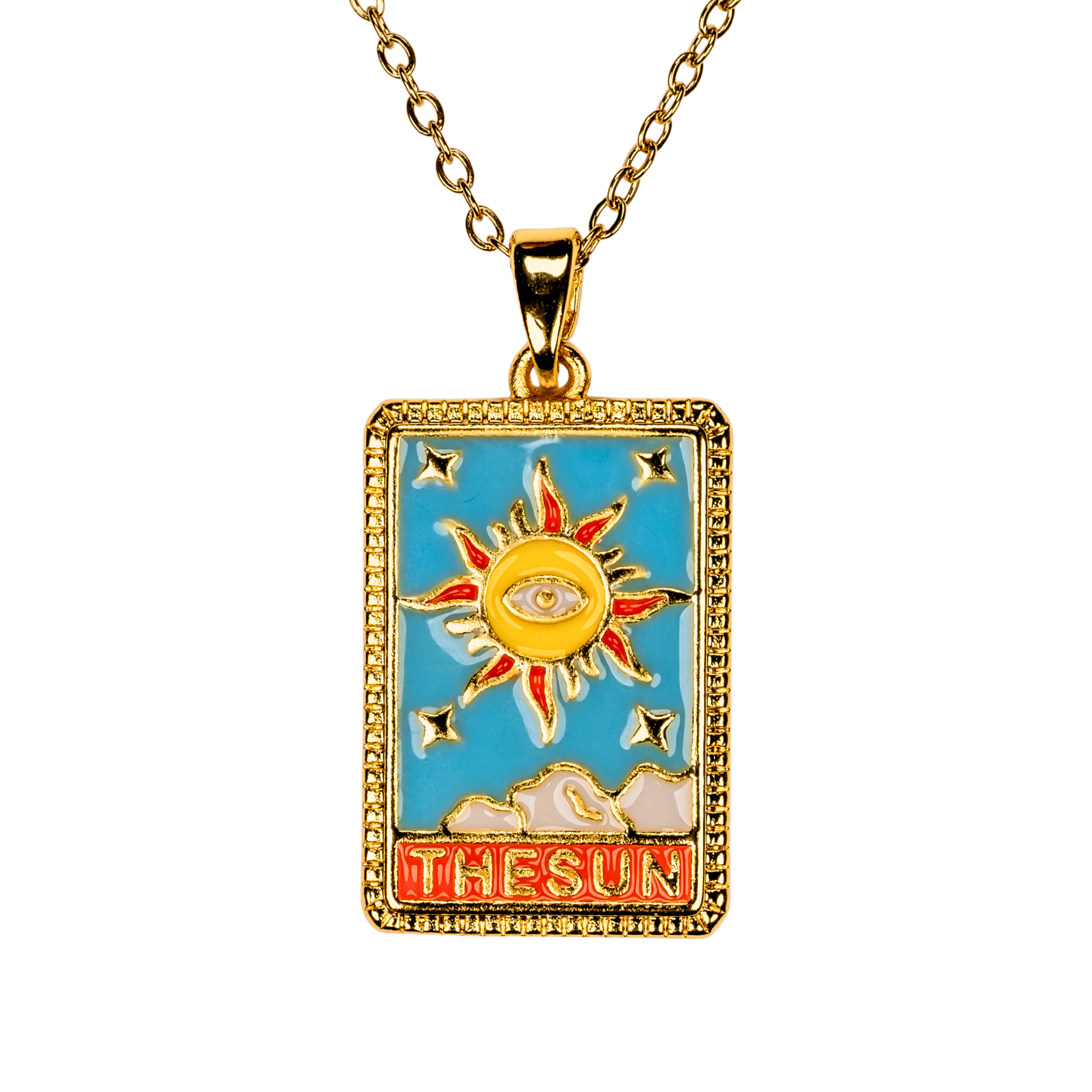 tarot güneş kolye - the sun kartı gold kaplama takı | kuan jewelry