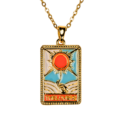 the lovers kolye - tarot kartı gold kaplama takı | kuan jewelry