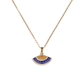 yelpaze kolye – paslanmaz çelik gold kaplama mine detaylı | kuan jewelry